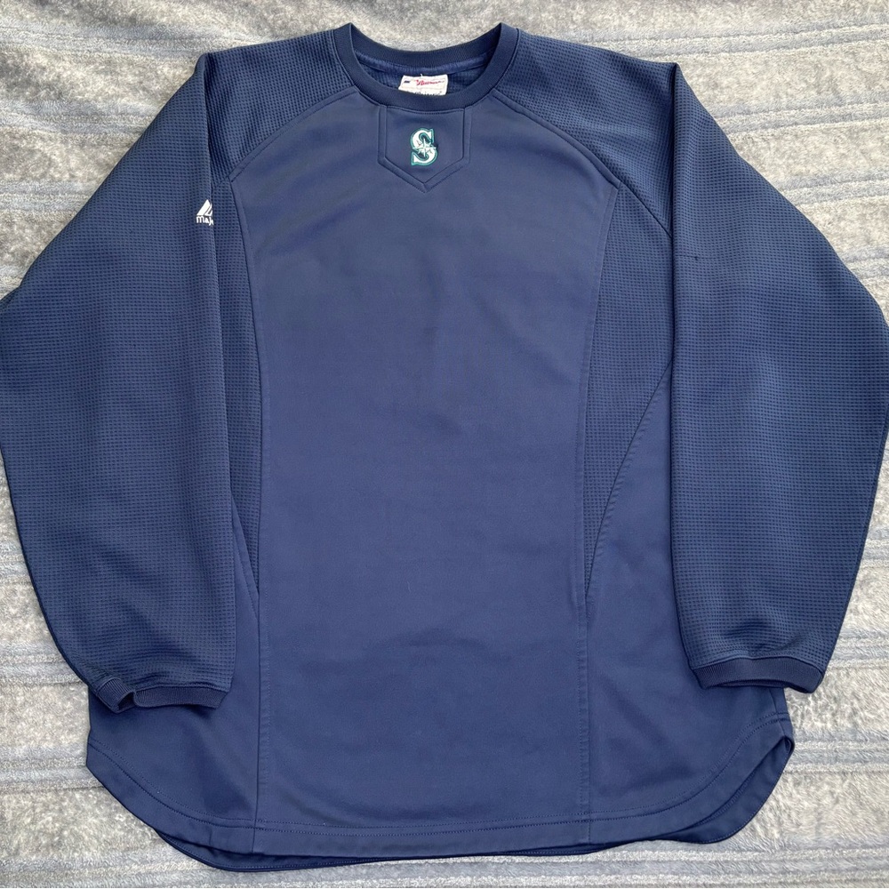 Majestic Seattle Mariners Navy Long Sleeve Pullover